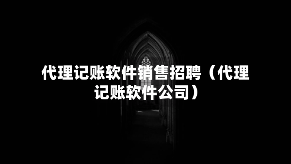 代理記賬軟件銷售招聘（代理記賬軟件公司）