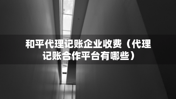 和平代理記賬企業(yè)收費(fèi)（代理記賬合作平臺有哪些）