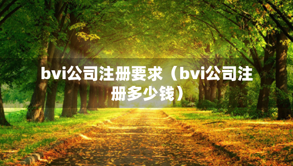 bvi公司注冊(cè)要求（bvi公司注冊(cè)多少錢）