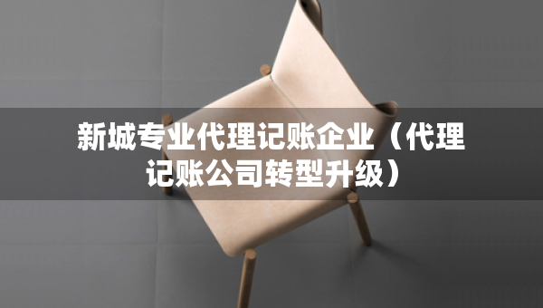 新城專業(yè)代理記賬企業(yè)（代理記賬公司轉(zhuǎn)型升級(jí)）