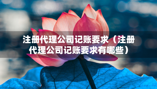 注冊(cè)代理公司記賬要求（注冊(cè)代理公司記賬要求有哪些）
