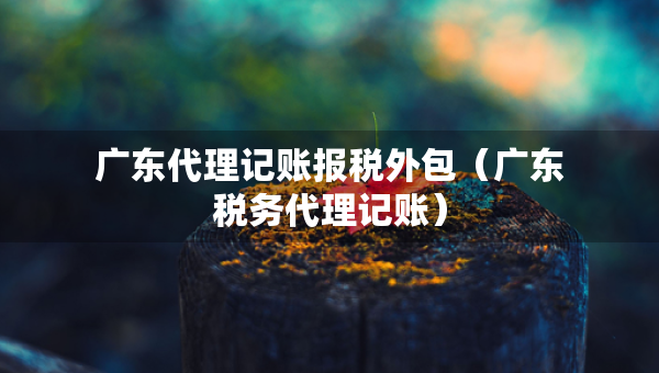 廣東代理記賬報稅外包（廣東稅務代理記賬）