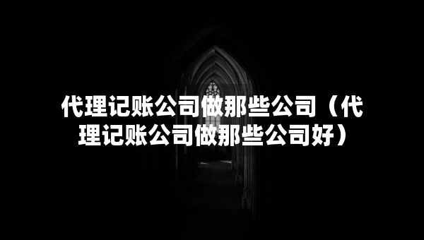 代理記賬公司做那些公司（代理記賬公司做那些公司好）