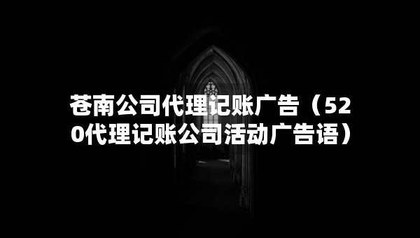 蒼南公司代理記賬廣告（520代理記賬公司活動廣告語）