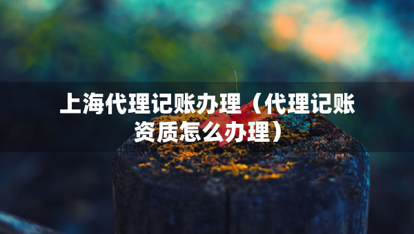 上海代理記賬辦理（代理記賬資質(zhì)怎么辦理）