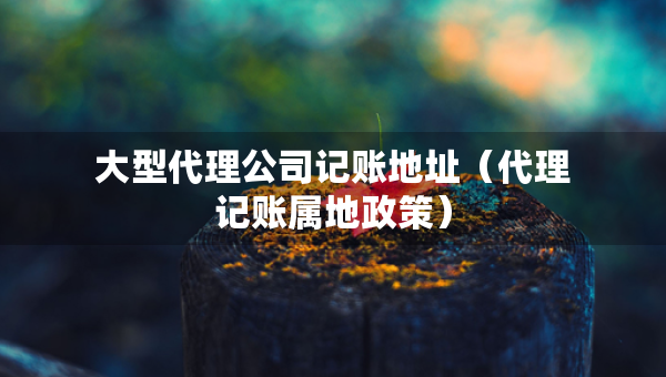 大型代理公司記賬地址（代理記賬屬地政策）