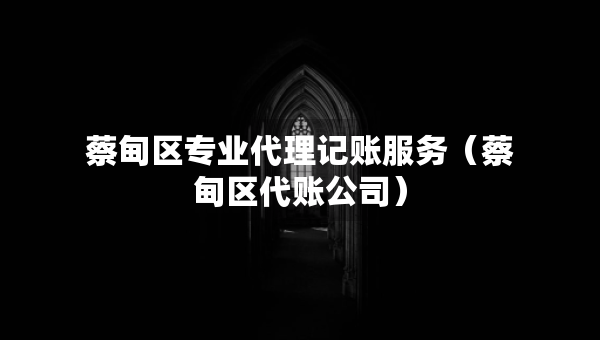 蔡甸區(qū)專業(yè)代理記賬服務(wù)（蔡甸區(qū)代賬公司）